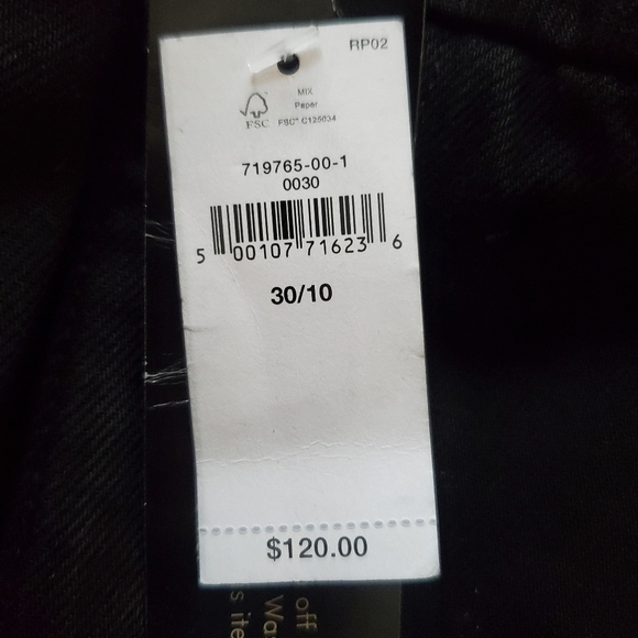 Banana Republic Luxe Mid Rise Pleated Straight Jeans Black Wash 30/10 RT$120 NWT - Picture 8 of 9